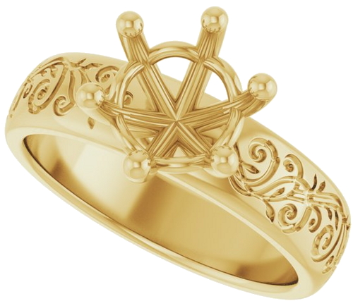 Sužadėtuvių Žiedas „Solitaire“ 585 Geltonojo Aukso Round 8mm (5)