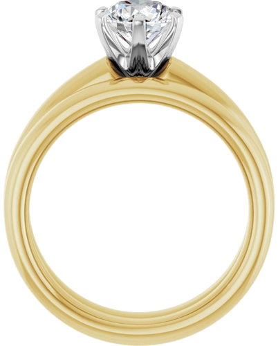 Sužadėtuvių Žiedas „Solitaire“ 585 Baltojo Ir Geltonojo Aukso Round 6.5mm (7)