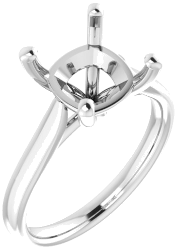 14K White 9 mm Cushion Engagement Ring Mounting (1)