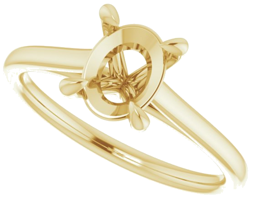 Sužadėtuvių Žiedas „Solitaire“ 585 Geltonojo Aukso Oval 8mm x 6mm (5)