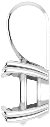 14K White 4 mm Round 4-Prong Double-Claw Pendant Mounting (3)