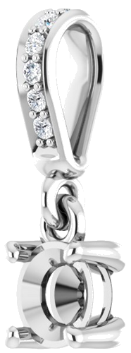 Pakabukas „Accented“ 585 Baltojo Aukso Round 4.4mm (2)