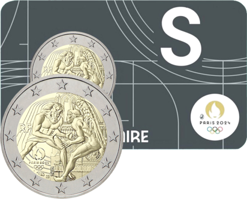 2024. gada Francijas Parīzes Olimpisko spēļu 2 eiro BU monēta (7)