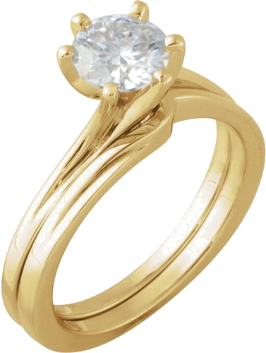 Sužadėtuvių Žiedas „Solitaire“ 585 Geltonojo Aukso Round 6.5mm (7)