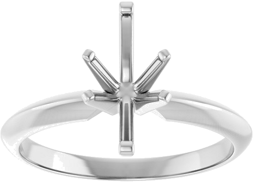 14K White Marquise 6-Prong Light Solitaire Engagement Ring Mounting (3)
