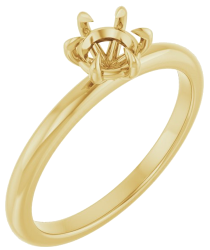14K Yellow 5.2 mm Round Solitaire Engagement Ring Mounting (1)