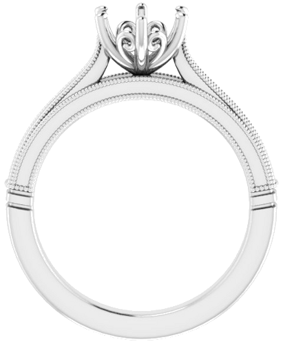 Platinum  7 mm Round Solitaire Engagement Ring Mounting (2)