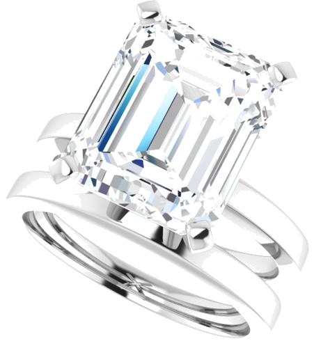 Sužadėtuvių Žiedas „Solitaire“ 925 Sidabro Emerald 12mm x 10mm (10)