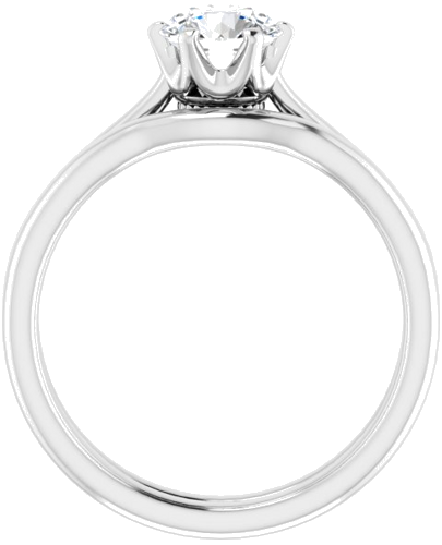 14K White 6 mm Round Engagement Ring Mounting (7)