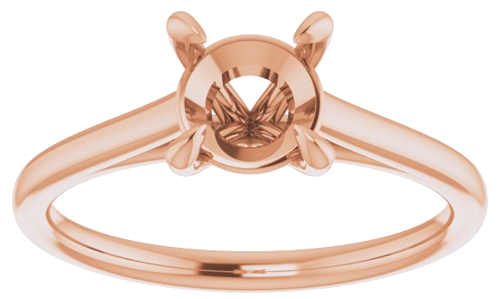 14K Rose  6.5 mm Round Solitaire Engagement Ring Mounting (3)