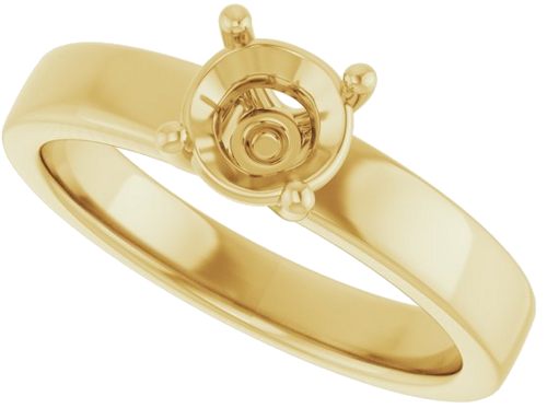 Sužadėtuvių Žiedas „Solitaire“ 585 Geltonojo Aukso Round 5.8mm (5)