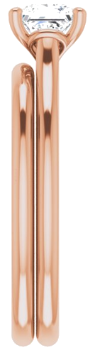 Sužadėtuvių Žiedas „Solitaire“ 585 Rožinis Aukso Square 4.5mm (9)