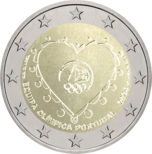 2024 Portugalija Paryžiaus olimpinės žaidynės 2 eurų moneta (1)