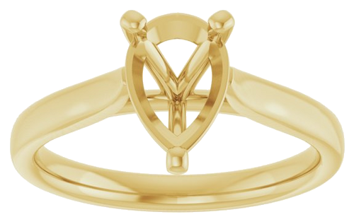 Sužadėtuvių Žiedas „Solitaire“ 585 Geltonojo Aukso Pear Shape 9mm x 6mm (3)