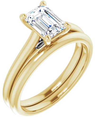 Sužadėtuvių Žiedas „Infinity-Inspired“ 585 Baltojo Ir Geltonojo Aukso Emerald 7mm x 5mm (6)