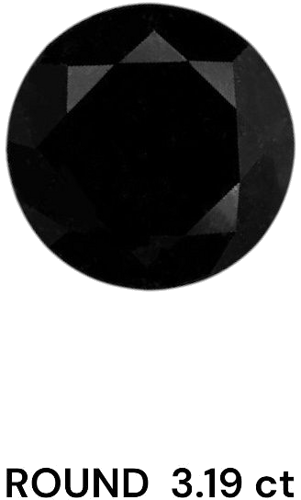 3.19 carat Fancy Black-VVS2 Excellent cut Natūralus Round Deimantas (1)