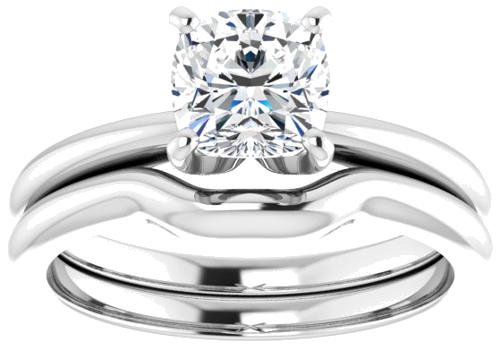 Sužadėtuvių Žiedas „Solitaire“ 585 Baltojo Aukso Cushion 6mm (8)