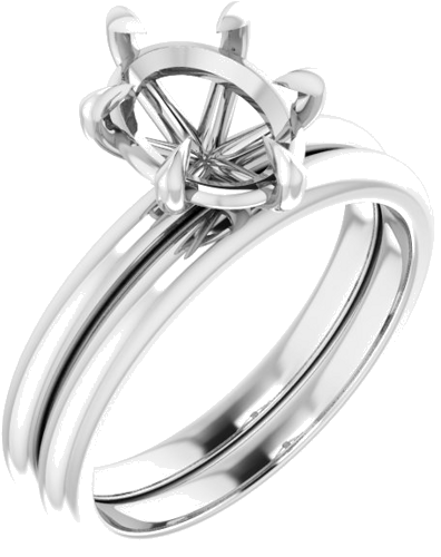 Sužadėtuvių Žiedas „Solitaire“ 585 Baltojo Aukso Oval 9mm x 7mm (6)