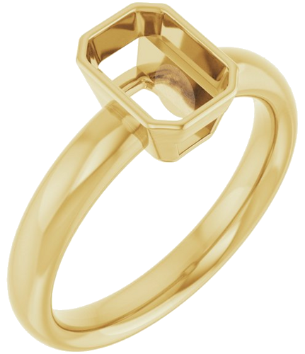 14K Yellow 7x5 mm Emerald Engagement Ring Mounting (1)