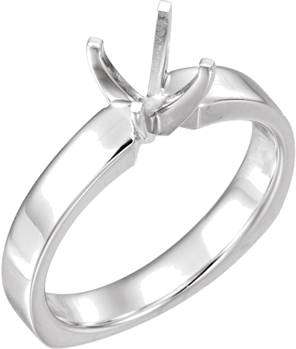 Sužadėtuvių Žiedas „Euro Shank Solitaire“ 585 Baltojo Aukso Round 5.7mm x 6mm (1)