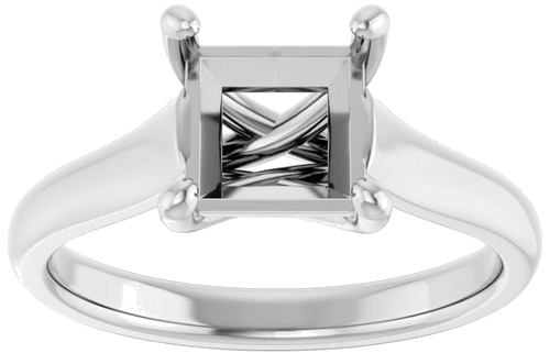 Sužadėtuvių Žiedas „Solitaire“ 585 Baltojo Aukso Square 6.5mm (3)