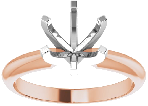 Sužadėtuvių Žiedas „Light Solitaire“ 585 Baltojo Ir Rožinis Aukso Round 7.3mm x 7.7mm (3)