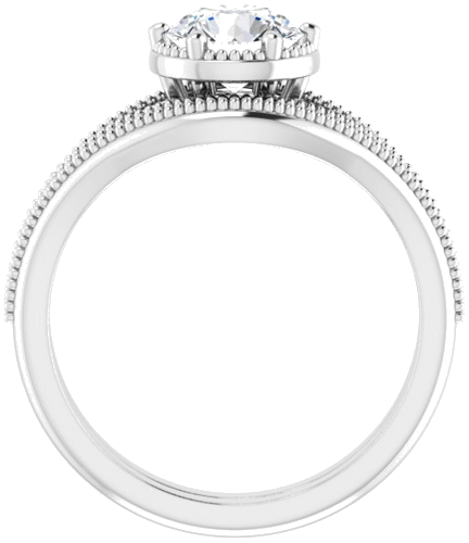 Sužadėtuvių Žiedas „Solitaire“ 585 Baltojo Aukso Round 6.5mm (7)