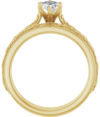 Sužadėtuvių Žiedas „Solitaire“ 585 Geltonojo Aukso Marquise 10mm x 5mm (7)