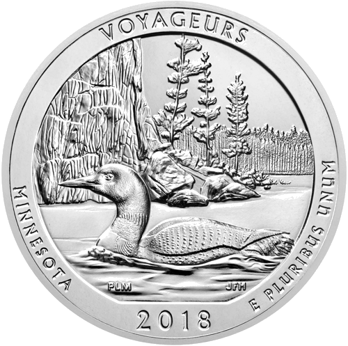 5 oz Национален парк Вояджърс 2018 САЩ сребърна монета (1)