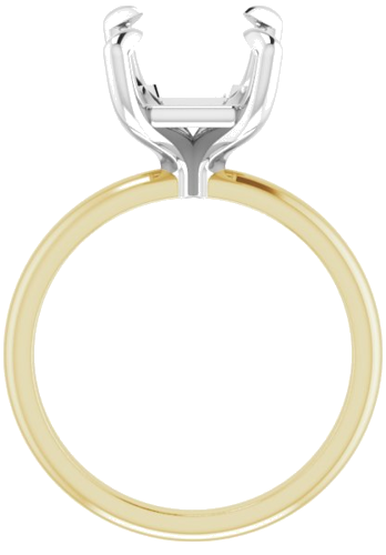 14K Yellow White 11 x 9 mm Emerald Engagement Ring Mounting (2)