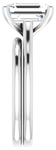 14K White 9x7 mm Emerald Solitaire Engagement Ring Mounting (9)