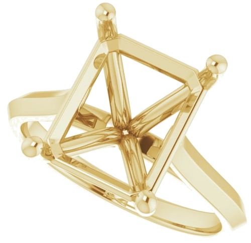 Sužadėtuvių Žiedas „Solitaire“ 585 Geltonojo Aukso Emerald 11mm x 9mm (5)