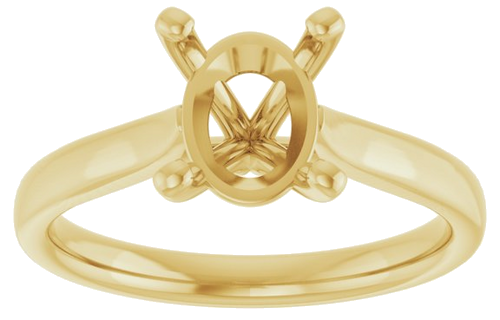 Sužadėtuvių Žiedas „Solitaire“ 585 Geltonojo Aukso Oval 9mm x 7mm (3)