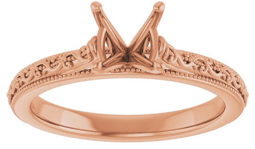 Sužadėtuvių Žiedas „Solitaire“ 585 Rožinis Aukso Round 6.5mm (3)