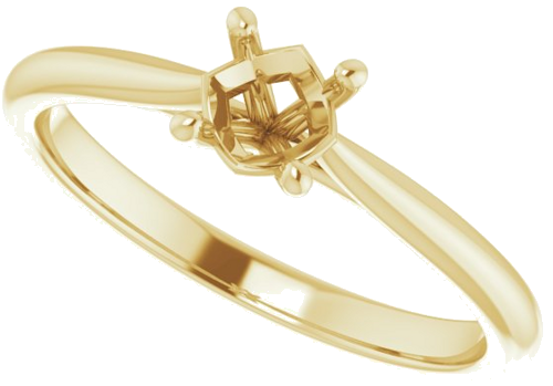 14K Yellow 4.8 mm Round Solitaire Engagement Ring Mounting (5)