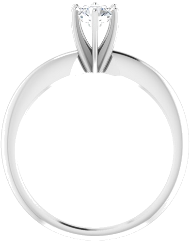 14K White 4.2-4.9 mm Round 6-Prong Comfort-Fit Solitaire Ring Mounting (7)