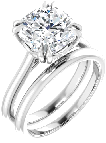 Sužadėtuvių Žiedas „Solitaire“ 585 Baltojo Aukso Cushion 9mm (6)