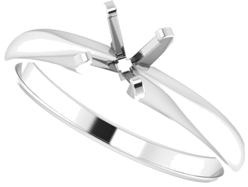 Sužadėtuvių Žiedas „Solitaire“ 585 Baltojo Aukso Round 5.2mm (5)