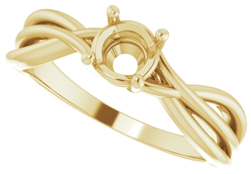 14K Yellow 5.2 mm Round Solitaire Engagement Ring Mounting (5)