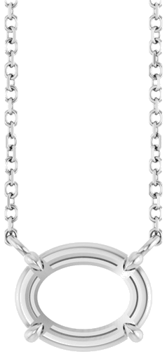 Sterling Silver 9.5x7.5 mm Oval 18  Necklace Mounting (1)