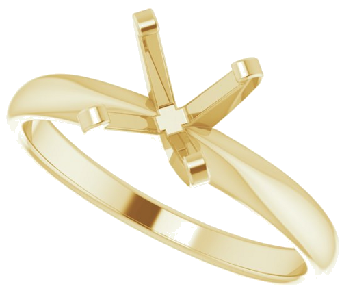 14K Yellow 6.6-7.2 mm Round Solitaire Engagement Ring Mounting (5)