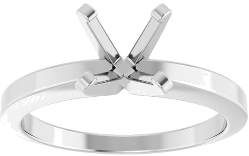14K White 6.5 mm Round Solitaire Engagement Ring Mounting (3)