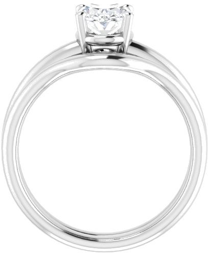 14K White 8x6 mm Oval Engagement Ring Mounting (7)