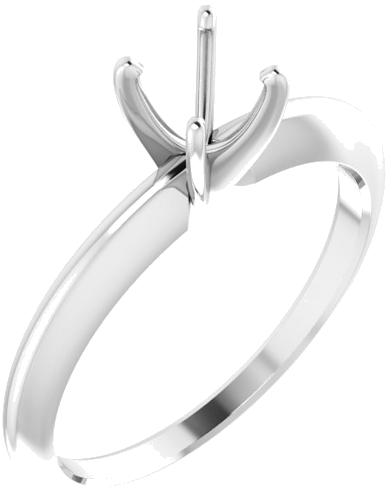 Sužadėtuvių Žiedas „Solitaire“ 585 Baltojo Aukso Round 5mm x 5.3mm (1)