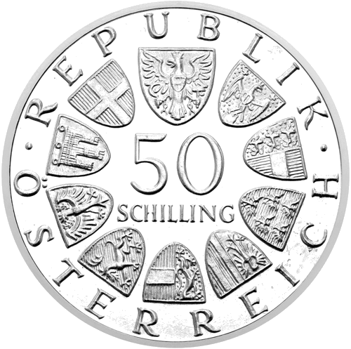50 Schilling Radio Broadcasting Anniversary 1974 Austria Silver Coin (2)