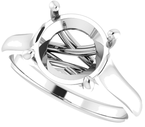 Sužadėtuvių Žiedas „Solitaire“ 585 Baltojo Aukso Round 9.4mm (5)