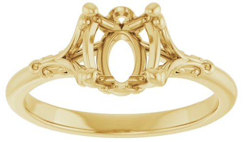 Sužadėtuvių Žiedas „Solitaire“ 417 Geltonojo Aukso Oval 8mm x 6mm (3)