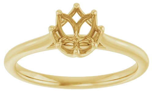 14K Yellow 5.8 mm Round Solitaire Engagement Ring Mounting (3)