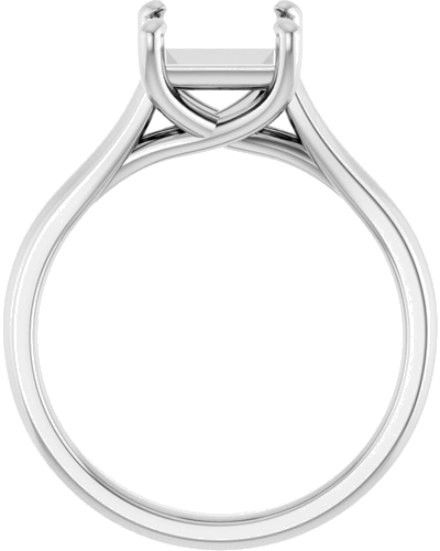 14K White 6.5 mm Square Solitaire Engagement Ring Mounting (2)