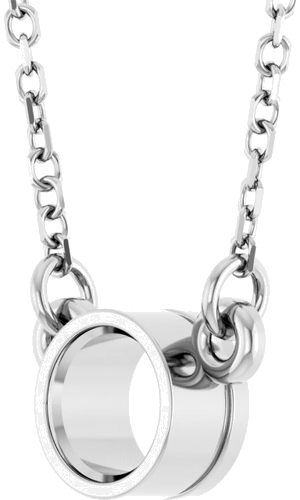 14K White 4.5 mm Round Bezel-Set Solitaire 18  Necklace Mounting (2)